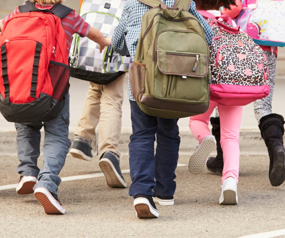 Kids on their way to school